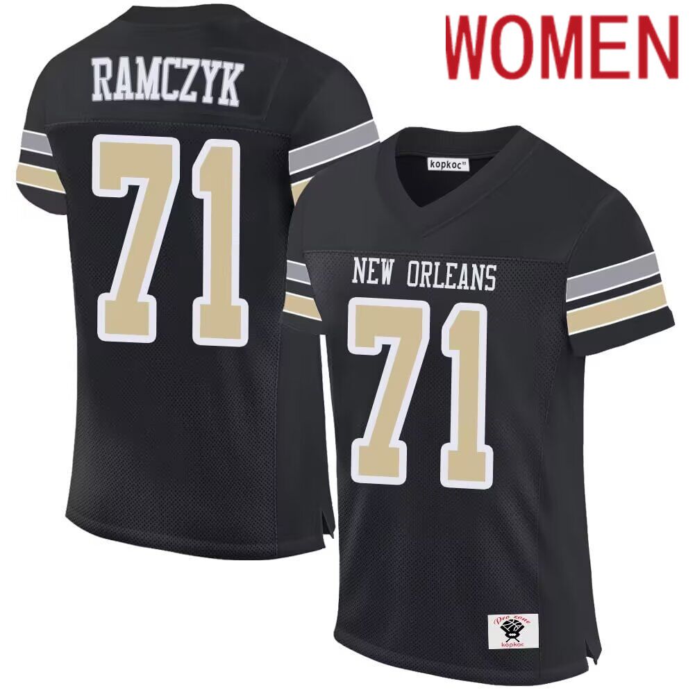 Women New York Giants #71 Ramczyk black 2024 Nike Limited NFL throwback Jersey